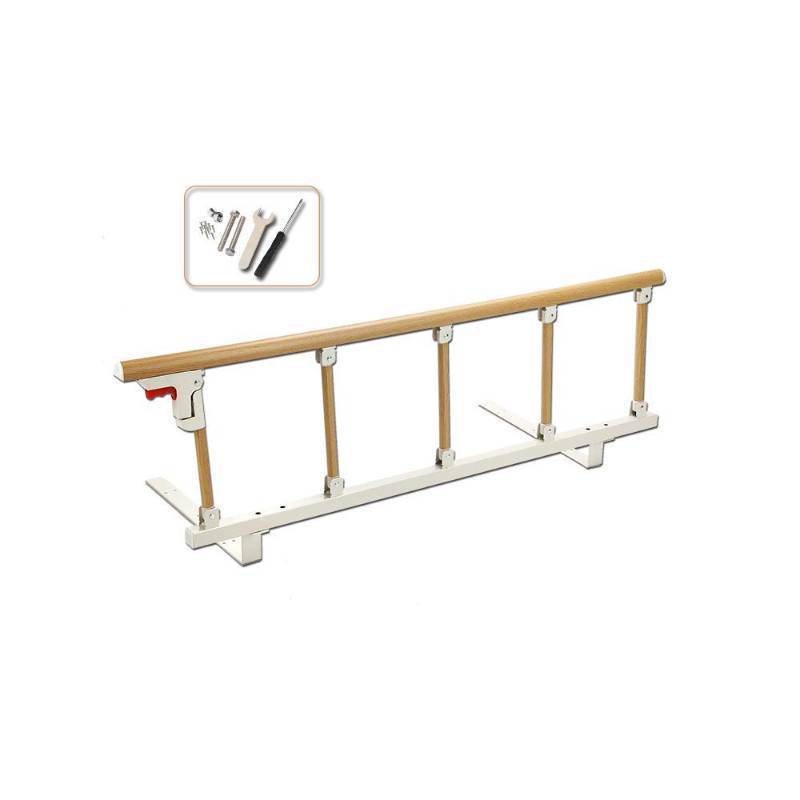 lot 3940 image: Mybow Bed Rail, Bedside Guard Rails for Elderly, Adults Safety Railing, Collapsible Bed Transfer Support Rail, Prevent Falling Medical Bedside Assist Handle for Twin King Queen Full Platform Beds - Retail $68