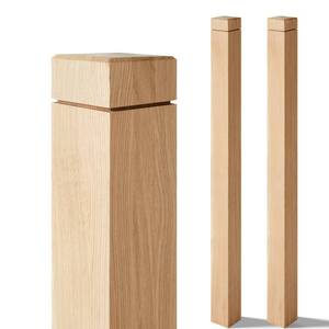 lot 3896 image: CroBlissful 2 Pcs 3 x 3 x 48 Solid White Oak Stair Newel Post with a Single Groove Notched Newel Wood Balusters for Staircase Interior Railing Newels for Stair Handrails - Retail $190