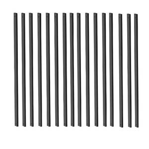 lot 3954 image: HZIU 50 Pack Deck Balusters 26 Inch Rectangle Deck Railing Balusters with End Caps & Screws, Outdoor Face Mount Metal Spindles for Porch Stair - Retail $80