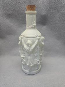 lot 489 image: White Ceramic Decorative Bottle with Cork Stopper