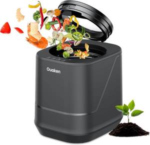 lot 461328 image: Retails for $240 Electric Composter for Kitchen - 4L Smart Countertop Compost Bin Turn Kitchen Waste into Fertilizer Compost Maker, Odorless, Low Noise, Auto-Clean, 2025 New Home Food composting Machine, Black
