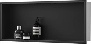 lot 461342 image: Retails for $139 Stainless Steel Shower Niche 30 X 12 Matte Black No Tile Needed Horizontal Niche Shower Recessed Wall Niches for Bathroom Storage Over Mount Installation