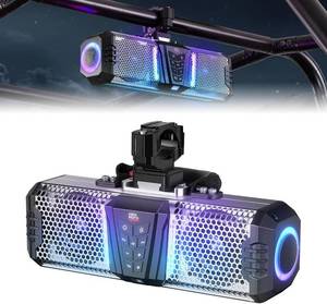 lot 351694 image: Retails for $161 KEMIMOTO Midnight S40B 16-inch UTV Sound Bar Built-in Battery, Quick Release, Waterproof IP66, Multicolor Lights Metal-Built Soundbar for UTV Golf Cart Boat Fits 1-2 Roll Bar