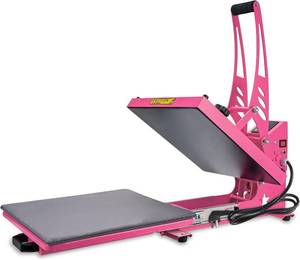 lot 351697 image: Retails for $180 CoolSub Heat Press 15x15 Inch Slide Out Heat Press Machine, Industrial Digital Heat Transfer Machine Sublimation for T-Shirt Hot Pink