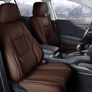 lot 361486 image: Retails for $280 Coverland Custom Truck Car Seat Covers Front Seats for 2022-2026 Tundra Double Cab Bench Seat - Protector Water Resistant Leather Memory Form Back Support Seat Cushion Front-Dark Brown