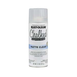 lot 121 image: Clear  Rust-Oleum Chalked Ultra Matte Spray Paint-302599  12 oz - Retail $9