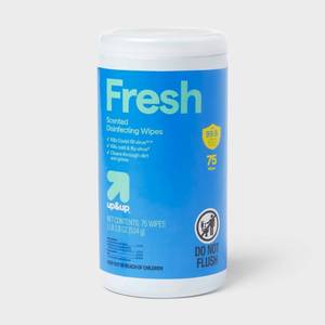 lot 133 image: Fresh All Purpose Disinfecting Wipes - 75ct - up&up - Retail $5