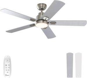 lot 1028 image: $90 warmiplanet 52-Inch Ceiling Fan, Light, Remote, DC Motor, 3-Color LED