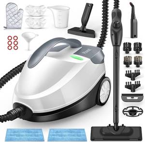 lot 1038 image: $107 Steam Cleaner with 28 Accessories, 1800W Multipurpose Steam Mop, 1.5L