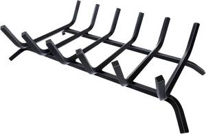 lot 1047 image: $47 Fireplace Grate and Log Holder, 21-Inch Heavy-Duty Cast Iron Firewood R