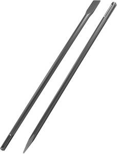 lot 1056 image: Flat and Pointed SDS Max Chisels for Rotary Hammers, 24x1in, 2 Pcs