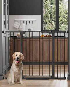 lot 1064 image: $127 Cumbor 36 Extra Tall Baby Gate, 29.7-51.5 Wide, Auto-Close, Black