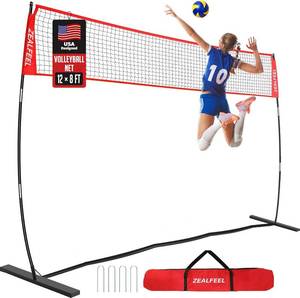 lot 1087 image: $85 ZEALFEEL 12FT Volleyball Net Training Set with 3-Level Adjustable Heigh