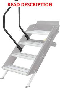lot 1105 image: $100 Lippert Solid Step Entry Handrail for 36 in Doors, 5 Adjustable Pins
