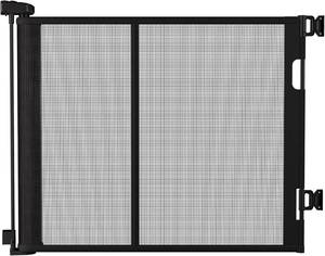 lot 1130 image: $110 200-Inch Extra-Wide Retractable Baby Gate, 41.5 Tall, Black