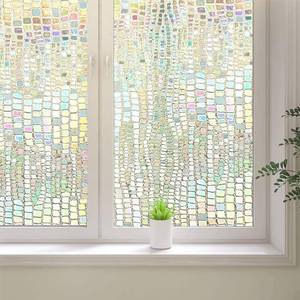lot 1133 image: 3D Rainbow Window Film - Frosted Privacy, Anti-UV Clings, No-Glue Sticker