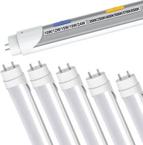 lot 1134 image: $69 T8 LED Tube 4ft, 5W-24W & 6CCT, All-in-1, PlugBypass, Type AB (6Pack)