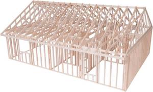 lot 1138 image: $208 Pitsco Education True 116 House Framing Kit, Balsa Wood Model, Ages 1