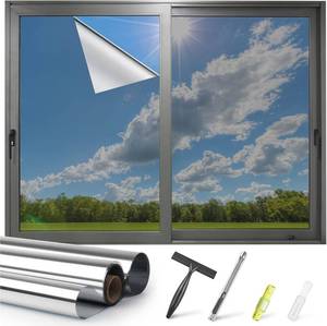 lot 1147 image: Kromapolis Window Privacy Film Reflective Tint, Non-Adhesive, Silver