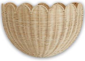lot 1151 image: $70 Bebe Bask Scalloped Wicker Wall Basket - Hand Woven, 16x10x7, Natural