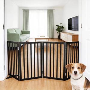 lot 1159 image: $100 ZJSF Dog Gate for Doorways, Black, 32in, 4 Panels