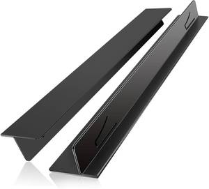 lot 1161 image: Stove Gap Covers 2PCS, Stainless Steel, Adjustable 13.8-27.5, Black