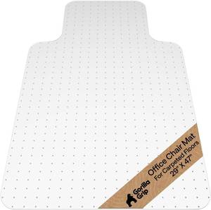 lot 1190 image: $48 GORILLA GRIP Slip-Resistant Clear Office Chair Mat for Carpet, 29x47 Li