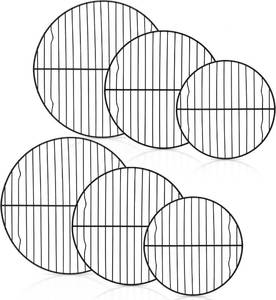lot 37567 image: P&P CHEF Round Cooling Rack Set, Round Wire Racks for Cooking Baking, Fit Air Fryer & Oven, Stainless Steel Core with Nonstick Coatings, Black, 6 PCS - 7.5 & 9 & 10.5 Inch