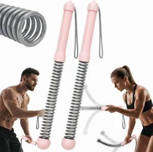 lot 37570 image: Cordless Ropeless Weighted Battle Rope Sticks, Portable Home Gym Workout Exercise for Full-Body Strength Training, Durable Fitness Accessories with Smooth Flow Design, Ideal for Indoor Cardio (Pink)