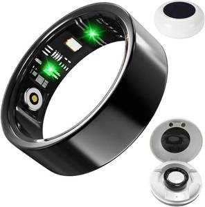 Smart Ring, Fitness Tracker Ring w/Sleep Heart Rate Blood Pressure Oxygen Monitor IP68 Bluetooth Health Ring for Smartphone, 5-6 Days Battery Life, Black #10
