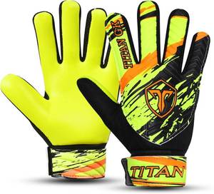 lot 37589 image: Soccer Goalie Gloves - Football Goalkeeper Gloves Kids, Boys, Children, Youth with 4mm Latex Strong Grips Palm, Double Wrist Support