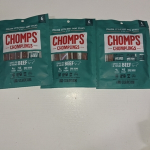 lot 37631 image: 3 Bags CHOMPLINGS Italian-Style Beef Sticks - 6ct0.5oz