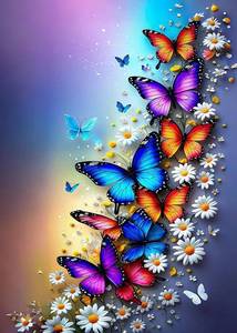 lot 37646 image: YFYDAFX Colourful Butterfly Diamond Art Kits for Adults,DIY Butterfly Diamond Painting Kits Round Diamond Dots for Adults,5D Full Drill Painting Kit Art and Crafts for Adult Home Wall Decor 12x16 Inch