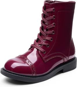 lot 37751 image: DREAM PAIRS Girls Boys Combat Ankle Boots Side Zipper Shoes with Lace Up for ToddlerLittle KidBig Kid size 9