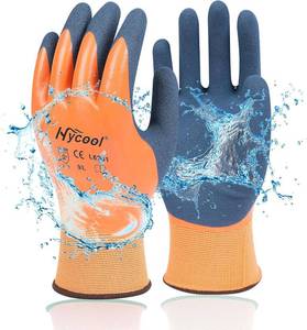 lot 38042 image: Waterproof Work Gloves for Men and Women, Hycool Thermal Insulated Freezer Rubber Coated Gloves,Super Grip L6201