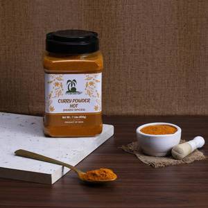 lot 38103 image: Malabar Curry Powder Hot (Authentic Indian Spice Blend) 16oz (1lb) 454g PET Jar  All Natural  Salt-Free  Vegan  No Colors  Gluten Friendly  NON-GMO  Kosher  Indian Origin