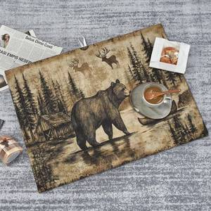 lot 38110 image: Carbine Bear Dish Drying Mat for Kitchen Counter Microfiber Super Absorbent Non-Slip Dish Drying Pad for Countertops Dishes Utensils Stylish Quick-Dry Machine Washable 18x24 Inch