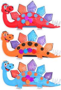 lot 38152 image: 3Pcs Dinosaur Color Sorting Sensory Toys for Kids with Autism Toddler Toys for Airplane Travel Road Trip Montessori Toys Fine Motor Skills A Easter Basket Stuffers Gifts for Kids Boys Girls