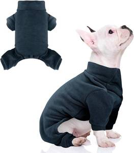 lot 38170 image: Fleece Dog Pajamas Turtleneck Thermal Dog Pjs Dog Jumpsuit Pet Outfits Warm Dog Onesie Soft Puppy Clothes for Small Sized Dogs and Cats (Navy, XX-Large)
