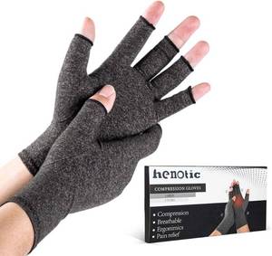 lot 38171 image: 2 Pairs Arthritis Compression Gloves for Women Men, Fingerless Breathable & Moisture Wicking Compression Gloves for Relieving Carpal Tunnel Aches, Rheumatoid Pains, Joint Swell