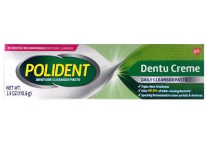 lot 38180 image: Polident Cream,Paste Dentu-Creme 3.90 oz (Pack of 3),Mint