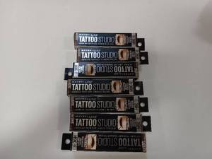 lot 38186 image: 7 Packs Maybelline TattooStudio Liquid Ink Longwear Liquid Eyeliner Makeup, Dark Henna Brown,