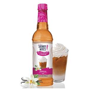 lot 38196 image: Jordans Skinny Mixes Sugar Free Coffee Syrup, Vanilla Coffee Flavoring Syrup, Zero Calorie Drink Mix, Lattes, Baking, Protein Shake or Cocktail, Dairy & Gluten Free, Kosher, 25.4 Fl Oz