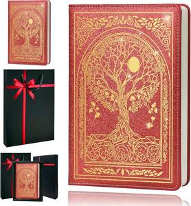 lot 38198 image: Journal for Women,A5 Hardcover Leather Journal - 200 Pages Premium Paper Notebook, Tree Journal Notebook for School, Work (Tree Red)