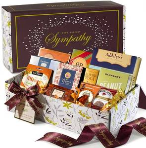 lot 38732 image: Broadway Basketeers Sympathy Gift Basket   Deluxe Gourmet Delight Condolence & Bereavement Care Package with Kosher Snacks   Thoughtful Gift for Loss of loved one, Funeral, Memorial, Shiva