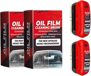 lot 38740 image: 2pack Automotive Oil Film Cleaning Brush New Glass Coating for Windshield Glass Oil Film Remover, Strong Front Windshield Remover for Windshield Improves Clarity and Visibility