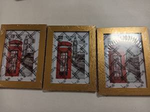 lot 38989 image: upsimples 5x7 Picture Frame, Display Pictures 4x6 with Mat or 5 x 7 Without, Wall Hanging Photo Frames, Gold, 3 Pack