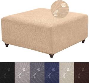lot 40005 image: HFCNMY Ottoman Cover Square-Stretch Water Repellent Ottoman Cover -Thick Square Storage Foot Stool Covers with Elastic Bottom Red X-Large