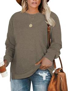 lot 37663 image: DOLNINE Plus-Size Sweatshirts for Women Casual Tops Side Slit Pullovers Shirts 24 wide