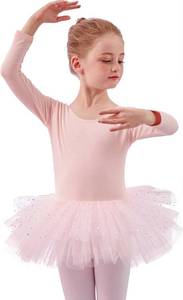 lot 37675 image: MdnMd Short Sleeve Glitter Dance Ballet Tutu Leotard Ballerina Outfit for Girls Toddler 4T-5T